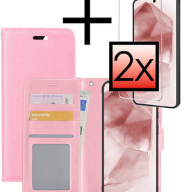 NoXx NoXx Samsung Galaxy A55 Hoesje Bookcase Met 2x Screenprotector - Lichtroze