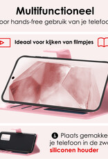 NoXx Hoes Geschikt voor Samsung A55 Hoesje Book Case Hoes Flip Cover Wallet Bookcase Met 2x Screenprotector - Lichtroze