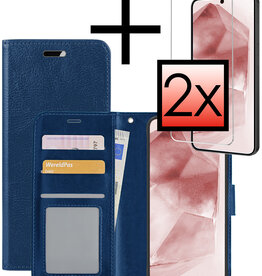 NoXx NoXx Samsung Galaxy A55 Hoesje Bookcase Met 2x Screenprotector - Donkerblauw