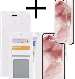 NoXx NoXx Samsung Galaxy A55 Hoesje Bookcase Met Screenprotector - Wit