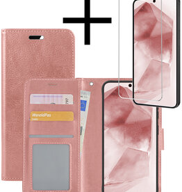 NoXx NoXx Samsung Galaxy A55 Hoesje Bookcase Met Screenprotector - Rose Goud