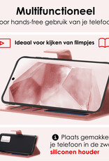 NoXx Hoes Geschikt voor Samsung A55 Hoesje Book Case Hoes Flip Cover Wallet Bookcase Met Screenprotector - Rosé goud