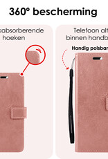 NoXx Hoes Geschikt voor Samsung A55 Hoesje Book Case Hoes Flip Cover Wallet Bookcase Met Screenprotector - Rosé goud