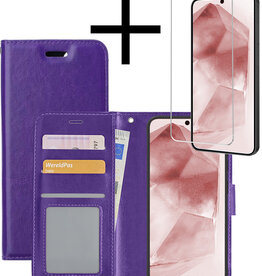 NoXx NoXx Samsung Galaxy A55 Hoesje Bookcase Met Screenprotector - Paars