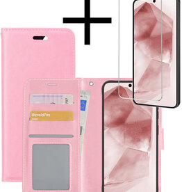 NoXx NoXx Samsung Galaxy A55 Hoesje Bookcase Met Screenprotector - Lichtroze