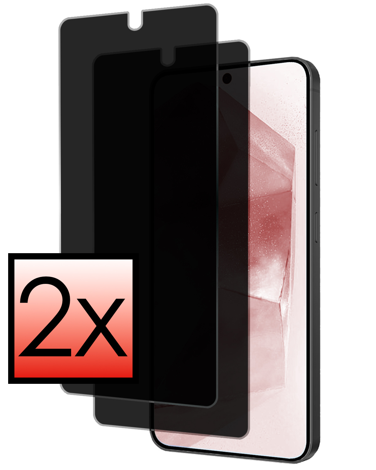 NoXx Screenprotector Geschikt voor Samsung A55 Screenprotector Privacy Tempered Glass Gehard Glas Display Cover - 2x