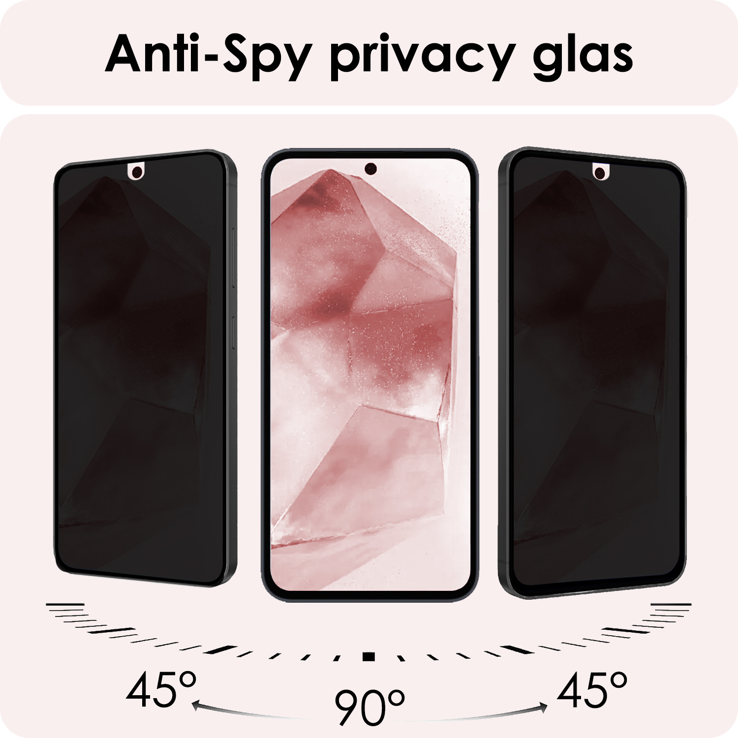 NoXx Screenprotector Geschikt voor Samsung A55 Screenprotector Privacy Tempered Glass Gehard Glas Display Cover - 2x