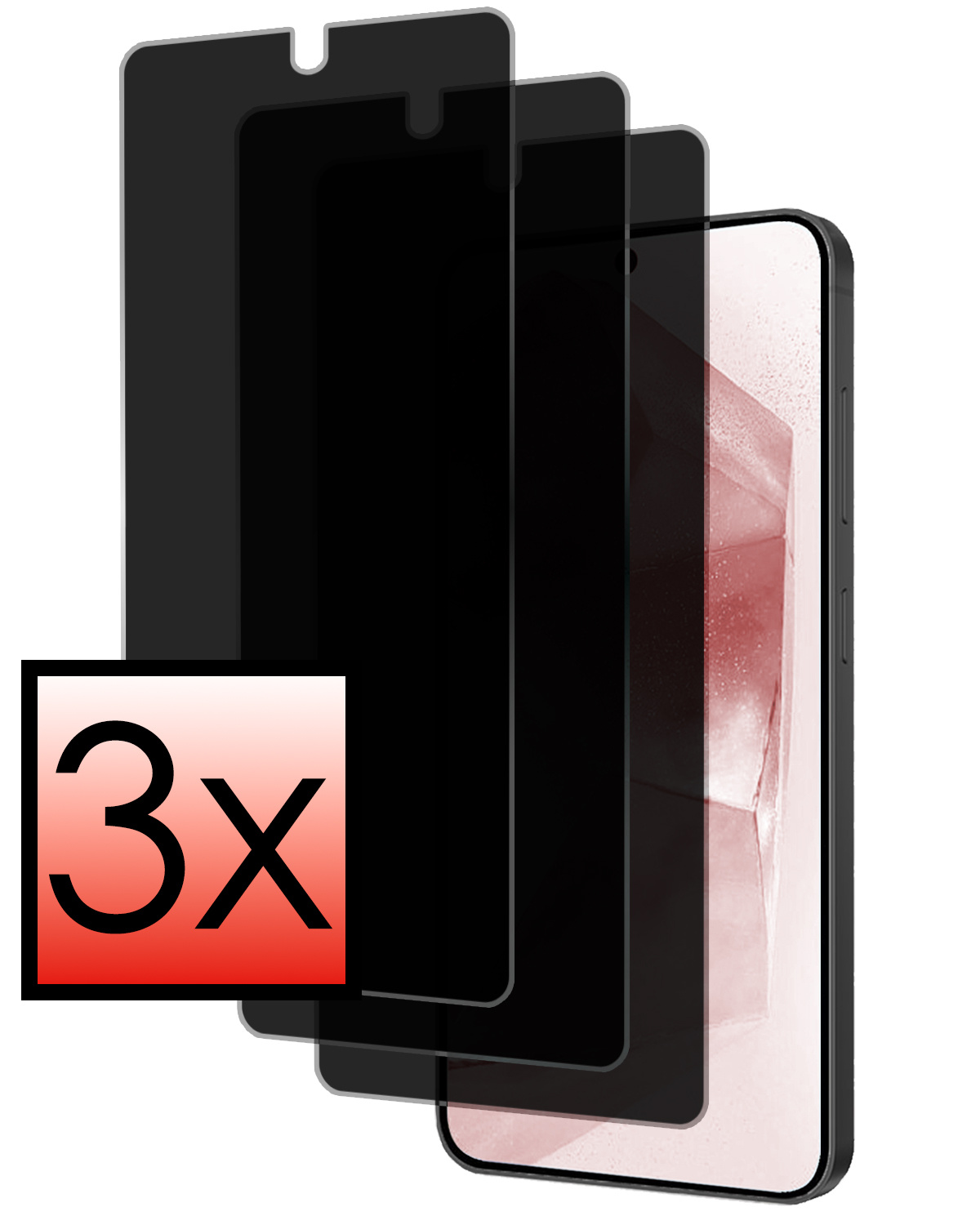 NoXx Screenprotector Geschikt voor Samsung A55 Screenprotector Privacy Tempered Glass Gehard Glas Display Cover - 3x