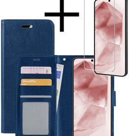 NoXx NoXx Samsung Galaxy A55 Hoesje Bookcase Met Screenprotector - Donkerblauw