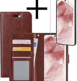NoXx NoXx Samsung Galaxy A55 Hoesje Bookcase Met Screenprotector - Bruin