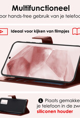 NoXx Hoes Geschikt voor Samsung A55 Hoesje Book Case Hoes Flip Cover Wallet Bookcase Met Screenprotector - Bruin