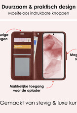 NoXx Hoes Geschikt voor Samsung A55 Hoesje Book Case Hoes Flip Cover Wallet Bookcase Met Screenprotector - Bruin