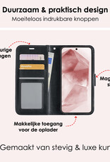 NoXx Hoes Geschikt voor Samsung A55 Hoesje Book Case Hoes Flip Cover Wallet Bookcase - Zwart