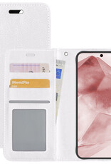 NoXx Hoes Geschikt voor Samsung A55 Hoesje Book Case Hoes Flip Cover Wallet Bookcase - Wit