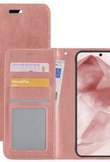 NoXx Hoes Geschikt voor Samsung A55 Hoesje Book Case Hoes Flip Cover Wallet Bookcase - Rosé goud
