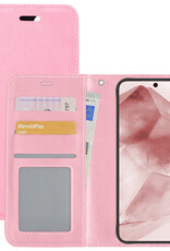 NoXx Hoes Geschikt voor Samsung A55 Hoesje Book Case Hoes Flip Cover Wallet Bookcase - Lichtroze