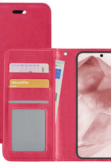 NoXx Hoes Geschikt voor Samsung A55 Hoesje Book Case Hoes Flip Cover Wallet Bookcase - Donkerroze