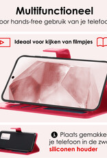 NoXx Hoes Geschikt voor Samsung A55 Hoesje Book Case Hoes Flip Cover Wallet Bookcase - Donkerroze