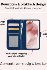 NoXx Hoes Geschikt voor Samsung A55 Hoesje Book Case Hoes Flip Cover Wallet Bookcase - Donkerblauw