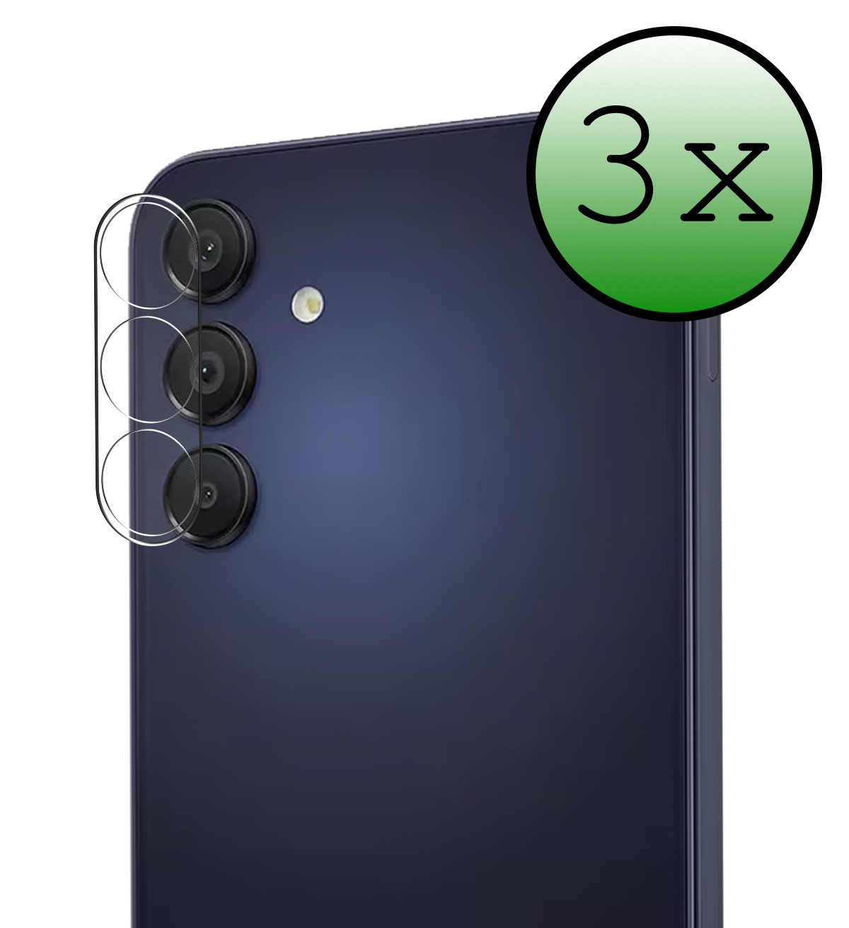 BASEY. Screenprotector Geschikt voor Samsung A35 Camera Screenprotector Tempered Glass Beschermglas Camera - Screenprotector Geschikt voor Samsung Galaxy A35 5G Camera Screen Protector - 3 Stuks