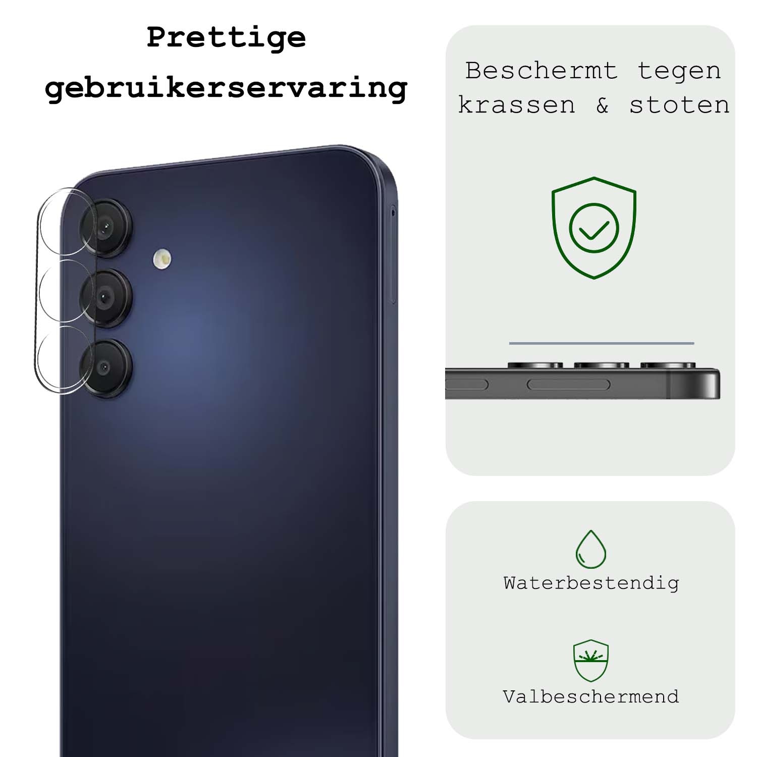 BASEY. Screenprotector Geschikt voor Samsung A35 Camera Screenprotector Tempered Glass Beschermglas Camera - Screenprotector Geschikt voor Samsung Galaxy A35 5G Camera Screen Protector - 3 Stuks