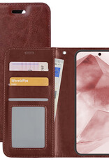 NoXx Hoes Geschikt voor Samsung A55 Hoesje Book Case Hoes Flip Cover Wallet Bookcase - Bruin