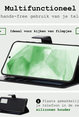 BASEY. Hoes Geschikt voor Samsung A55 Hoesje Bookcase Hoes Flip Case Book Cover Met 2x Screenprotector - Hoesje Geschikt voor Samsung Galaxy A55 Hoes Book Case Hoesje - Zwart