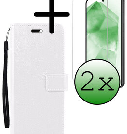 BASEY. BASEY. Samsung Galaxy A55 Hoesje Bookcase Met 2x Screenprotector - Wit