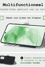 BASEY. Hoes Geschikt voor Samsung A55 Hoesje Bookcase Hoes Flip Case Book Cover Met 2x Screenprotector - Hoesje Geschikt voor Samsung Galaxy A55 Hoes Book Case Hoesje - Wit