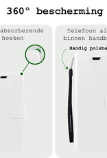 BASEY. Hoes Geschikt voor Samsung A55 Hoesje Bookcase Hoes Flip Case Book Cover Met 2x Screenprotector - Hoesje Geschikt voor Samsung Galaxy A55 Hoes Book Case Hoesje - Wit