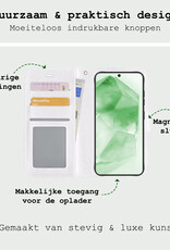 BASEY. Hoes Geschikt voor Samsung A55 Hoesje Bookcase Hoes Flip Case Book Cover Met 2x Screenprotector - Hoesje Geschikt voor Samsung Galaxy A55 Hoes Book Case Hoesje - Wit