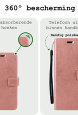BASEY. Hoes Geschikt voor Samsung A55 Hoesje Bookcase Hoes Flip Case Book Cover Met 2x Screenprotector - Hoesje Geschikt voor Samsung Galaxy A55 Hoes Book Case Hoesje - Rosé goud