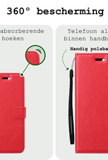 BASEY. Hoes Geschikt voor Samsung A55 Hoesje Bookcase Hoes Flip Case Book Cover Met 2x Screenprotector - Hoesje Geschikt voor Samsung Galaxy A55 Hoes Book Case Hoesje - Rood