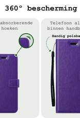 BASEY. Hoes Geschikt voor Samsung A55 Hoesje Bookcase Hoes Flip Case Book Cover Met 2x Screenprotector - Hoesje Geschikt voor Samsung Galaxy A55 Hoes Book Case Hoesje - Paars