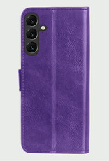 BASEY. Hoes Geschikt voor Samsung A55 Hoesje Bookcase Hoes Flip Case Book Cover Met 2x Screenprotector - Hoesje Geschikt voor Samsung Galaxy A55 Hoes Book Case Hoesje - Paars