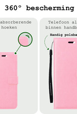 BASEY. Hoes Geschikt voor Samsung A55 Hoesje Bookcase Hoes Flip Case Book Cover Met 2x Screenprotector - Hoesje Geschikt voor Samsung Galaxy A55 Hoes Book Case Hoesje - Lichtroze