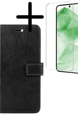 BASEY. Hoes Geschikt voor Samsung A55 Hoesje Bookcase Hoes Flip Case Book Cover Met Screenprotector - Hoesje Geschikt voor Samsung Galaxy A55 Hoes Book Case Hoesje - Zwart