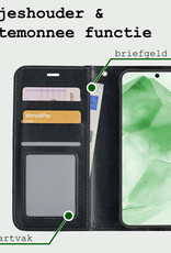 BASEY. Hoes Geschikt voor Samsung A55 Hoesje Bookcase Hoes Flip Case Book Cover Met Screenprotector - Hoesje Geschikt voor Samsung Galaxy A55 Hoes Book Case Hoesje - Zwart