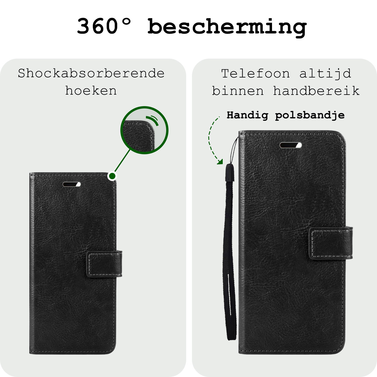 BASEY. Hoes Geschikt voor Samsung A55 Hoesje Bookcase Hoes Flip Case Book Cover Met Screenprotector - Hoesje Geschikt voor Samsung Galaxy A55 Hoes Book Case Hoesje - Zwart