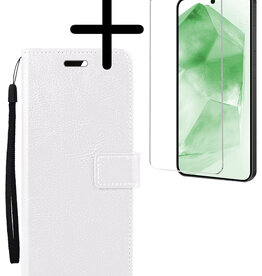 BASEY. BASEY. Samsung Galaxy A55 Hoesje Bookcase Met Screenprotector - Wit