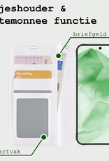 BASEY. Hoes Geschikt voor Samsung A55 Hoesje Bookcase Hoes Flip Case Book Cover Met Screenprotector - Hoesje Geschikt voor Samsung Galaxy A55 Hoes Book Case Hoesje - Wit