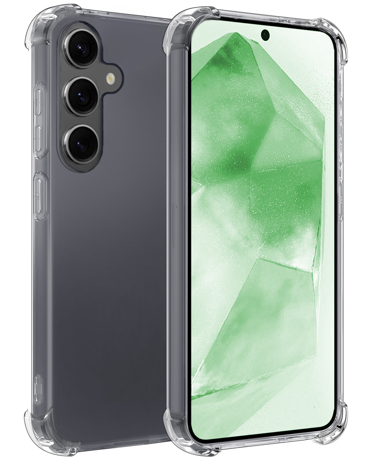 BASEY. Hoes Geschikt voor Samsung A55 Hoesje Shock Proof Case Hoes Siliconen - Hoesje Geschikt voor Samsung Galaxy A55 Hoes Cover Shockproof - Transparant