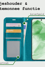 BASEY. Hoes Geschikt voor Samsung A55 Hoesje Bookcase Hoes Flip Case Book Cover Met Screenprotector - Hoesje Geschikt voor Samsung Galaxy A55 Hoes Book Case Hoesje - Turquoise