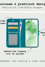 BASEY. Hoes Geschikt voor Samsung A55 Hoesje Bookcase Hoes Flip Case Book Cover Met Screenprotector - Hoesje Geschikt voor Samsung Galaxy A55 Hoes Book Case Hoesje - Turquoise