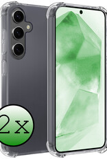 BASEY. Hoes Geschikt voor Samsung A55 Hoesje Shock Proof Case Hoes Siliconen - Hoesje Geschikt voor Samsung Galaxy A55 Hoes Cover Shockproof - Transparant - 2 Stuks