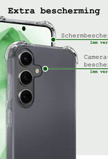 BASEY. Hoes Geschikt voor Samsung A55 Hoesje Shock Proof Case Hoes Siliconen - Hoesje Geschikt voor Samsung Galaxy A55 Hoes Cover Shockproof - Transparant - 2 Stuks