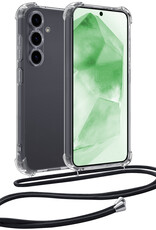 BASEY. Hoes Geschikt voor Samsung A55 Hoesje Shock Proof Case Met Koord Shock Hoes Met Koord - Hoesje Geschikt voor Samsung Galaxy A55 Hoes Cover Met Koord - Transparant