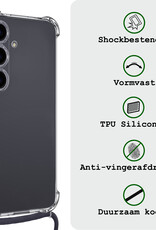 BASEY. Hoes Geschikt voor Samsung A55 Hoesje Shock Proof Case Met Koord Shock Hoes Met Koord - Hoesje Geschikt voor Samsung Galaxy A55 Hoes Cover Met Koord - Transparant