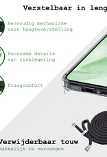 BASEY. Hoes Geschikt voor Samsung A55 Hoesje Shock Proof Case Met Koord Shock Hoes Met Koord - Hoesje Geschikt voor Samsung Galaxy A55 Hoes Cover Met Koord - Transparant