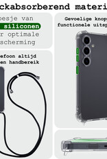 BASEY. Hoes Geschikt voor Samsung A55 Hoesje Shock Proof Case Met Koord Shock Hoes Met Koord - Hoesje Geschikt voor Samsung Galaxy A55 Hoes Cover Met Koord - Transparant